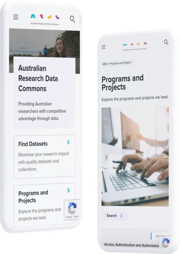 The Australian Research Data Commons (ARDC) mobile mockup